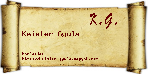 Keisler Gyula névjegykártya